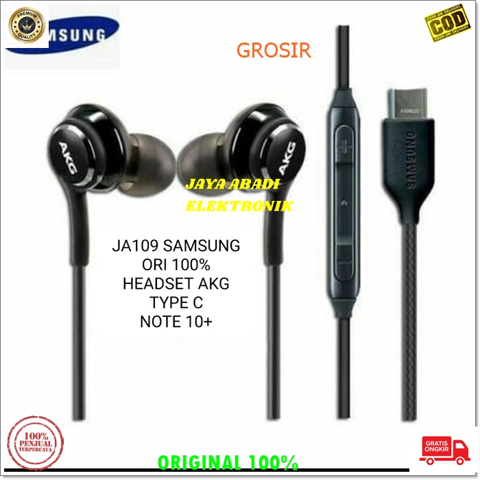 J109 AKG SAMSUNG S10 TYPE C HEADSET HANSDFREE HEADPHONE SUPER BASS MIC GALAXY DOUBLE BASS BISA MUSIK DAN NELPON SUPER EARPOD HF HANDSFREE MEGABASS HANDPHONE AUDIO SUARA SMULE KARAOKE UNIVERSAL BISA UNTUK SEGALA JENIS HANDPHONE YANG MENGGUNAKAN TYPE C