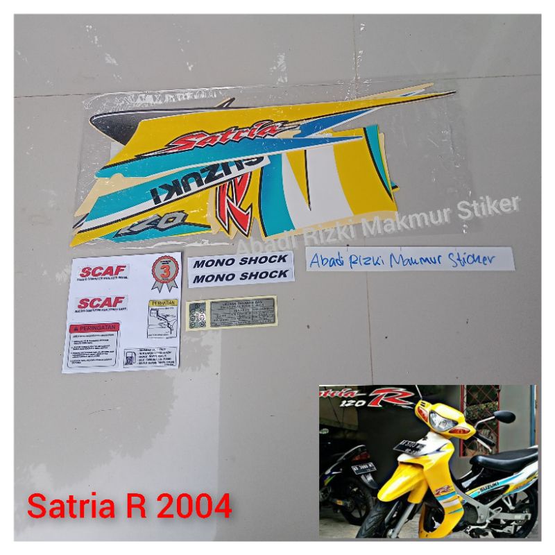 Striping stiker Lis Satria hiu lscm Malaysia Kuning putih kuning full set seperti Ori grade A