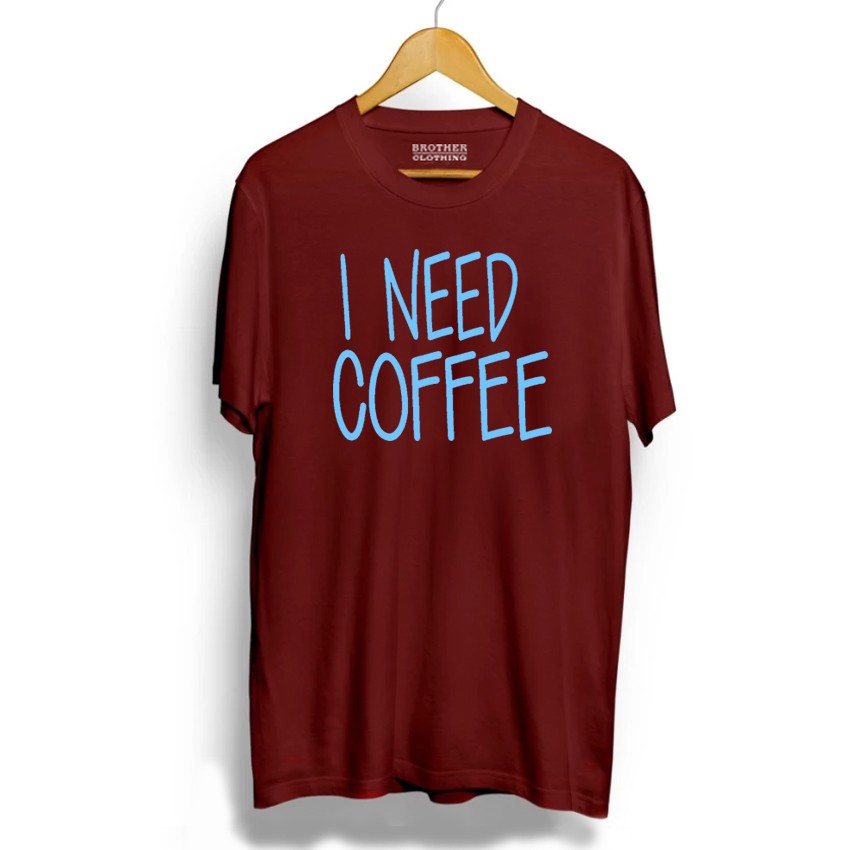 Kaos Distro I Need Coffee Big Light Blue - Abu Misty Premium