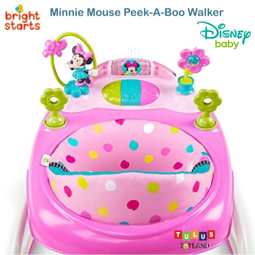 Bright Starts Minnie Mouse PeekABoo Walker Disney Baby mainan belajar jalan alat bantu berjalan bayi