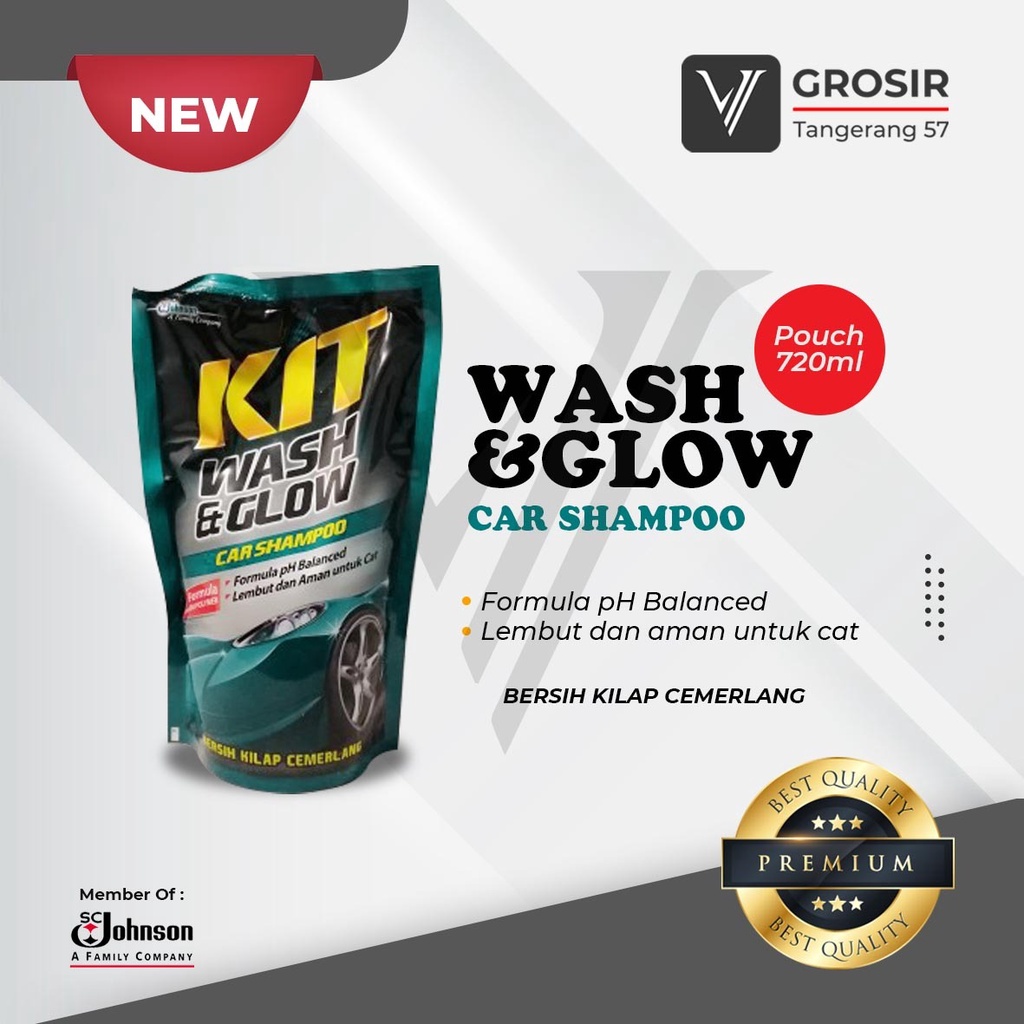 KIT Wash and Glow Car Shampoo Pouch 720ML