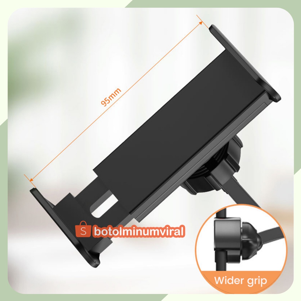 Phone Stand Holder Handphone Hape HP Standing Selfie Broadcasting Tempat HP di meja untuk Zoom Pegangan HP di Meja Putar Kuat Kokoh 360 Derajat