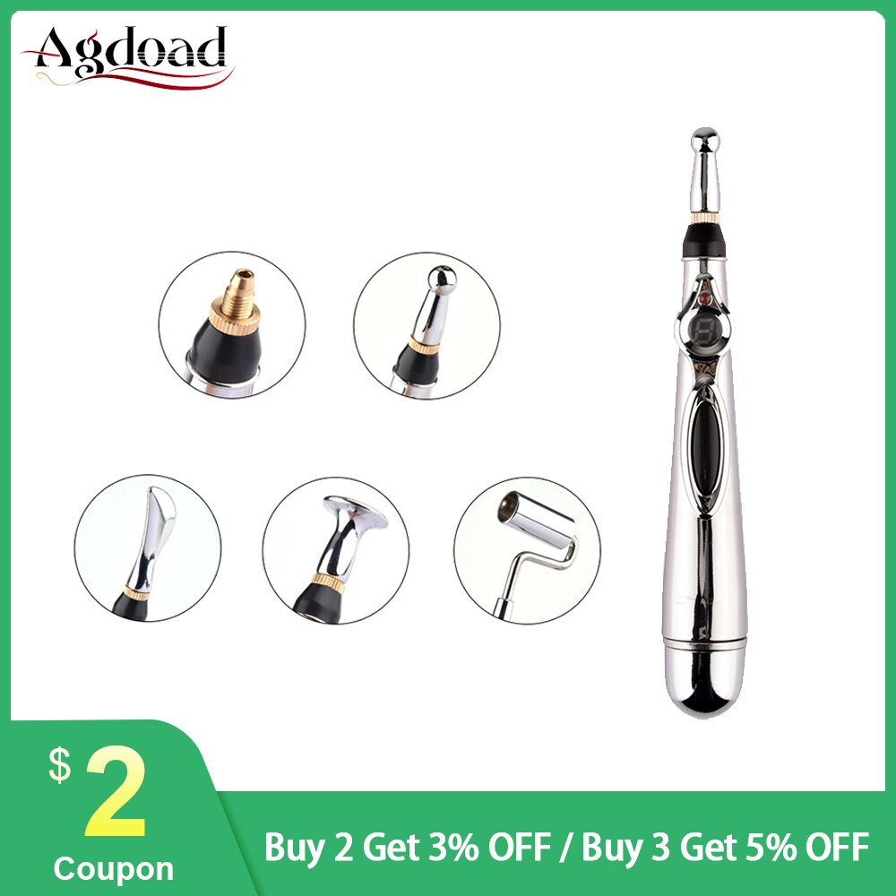 PREORDER Elektronik Akupunktur Pena 5 Kepala Listrik Meridian Terapi Laser Meridian Energy Pen