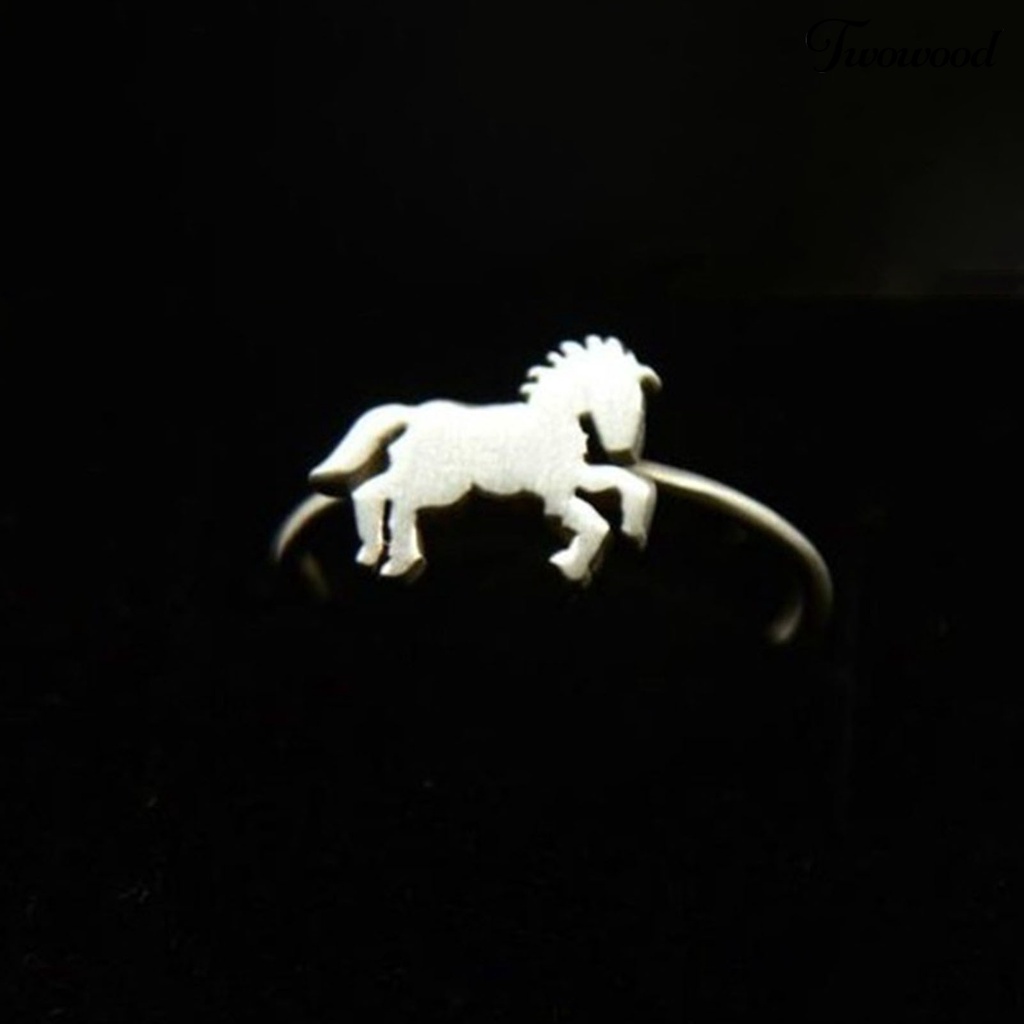 Twowood Finger Ring Horse Shape Exquisite Men All Match Fine Workmanship Ring Birthday Gift