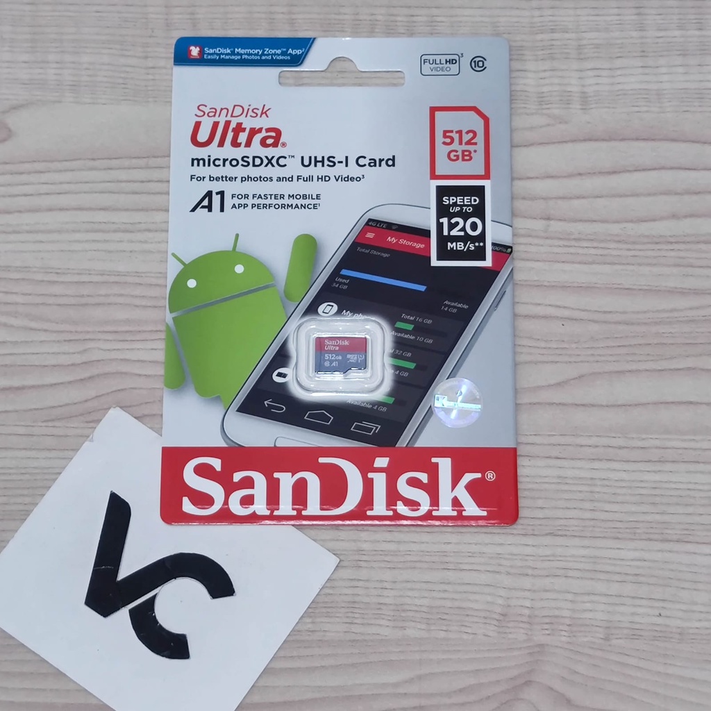 MicroSD SanDisk Ultra 512GB A1 Memory Card 512 GB Class 10 Micro SD 120MB/S MicroSDXC Kartu Memori