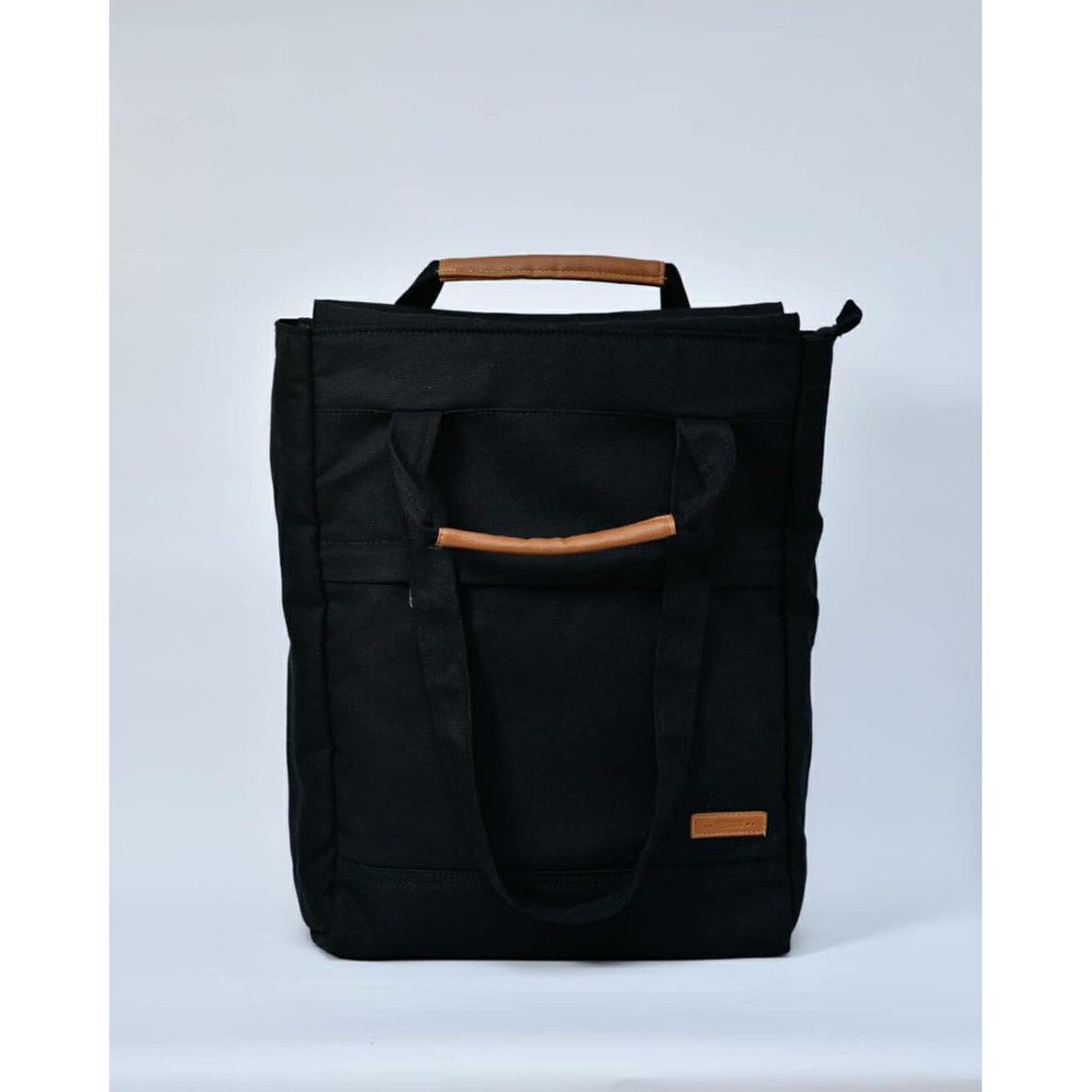 TAS LAPTOP UNISEX MULTIFUNGSI 3 WAYS RANSEL/JINJING/TOTEBAG HEEJOU NORDIA BLACK