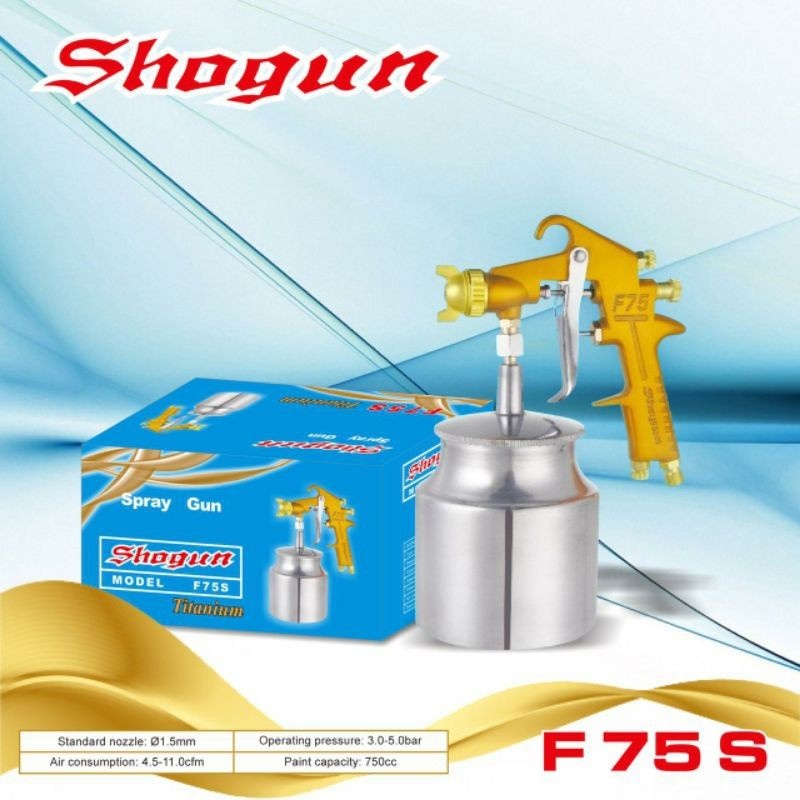 SHOGUN F75S Spray Gun Tabung Bawa Alat Cat Semprot F 75S TITANIUM F75S