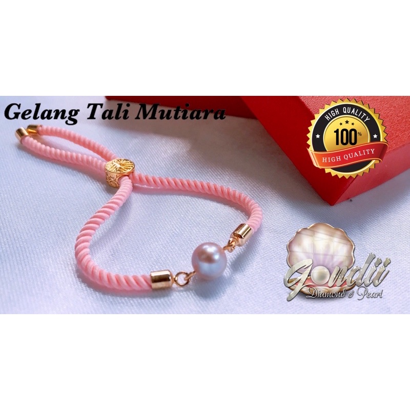 Gelang Mutiara | Gelang Serut | Gelang Tali Aksen Emas