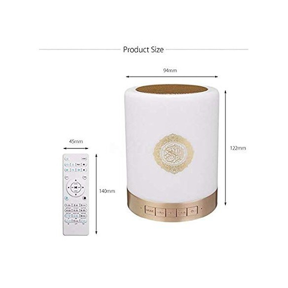 Touch Lamp Speaker Qur'an Portable LED Wireless,Bluetooth, TF Card, FM Radio