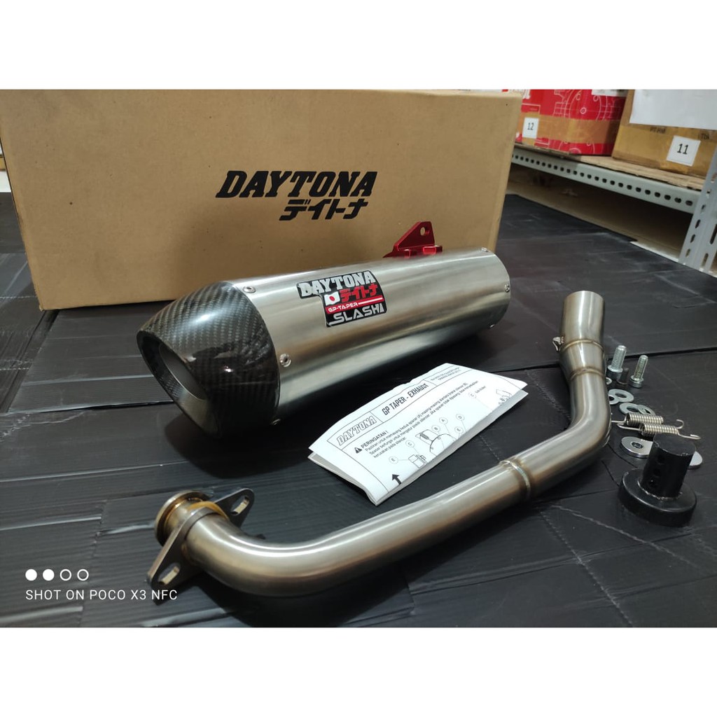 KNALPOT RACING DAYTONA SLASH GP TAPER BIG SILENCER CARBON AEROX 155