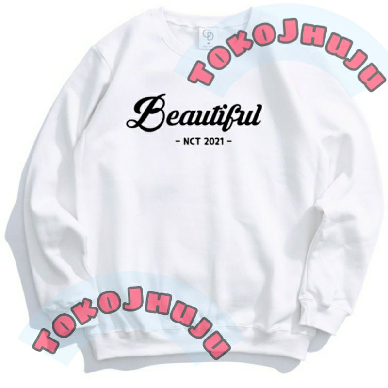 Basic Sweater NCT 2021 MV Beautiful sablon putih depan