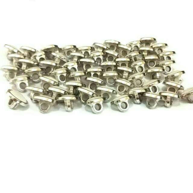 COD Isi 100 pcs Diameter 11mm /13 mm - Kancing Baju Mutiara - Kancing Jamur Mutiara Silver Gold