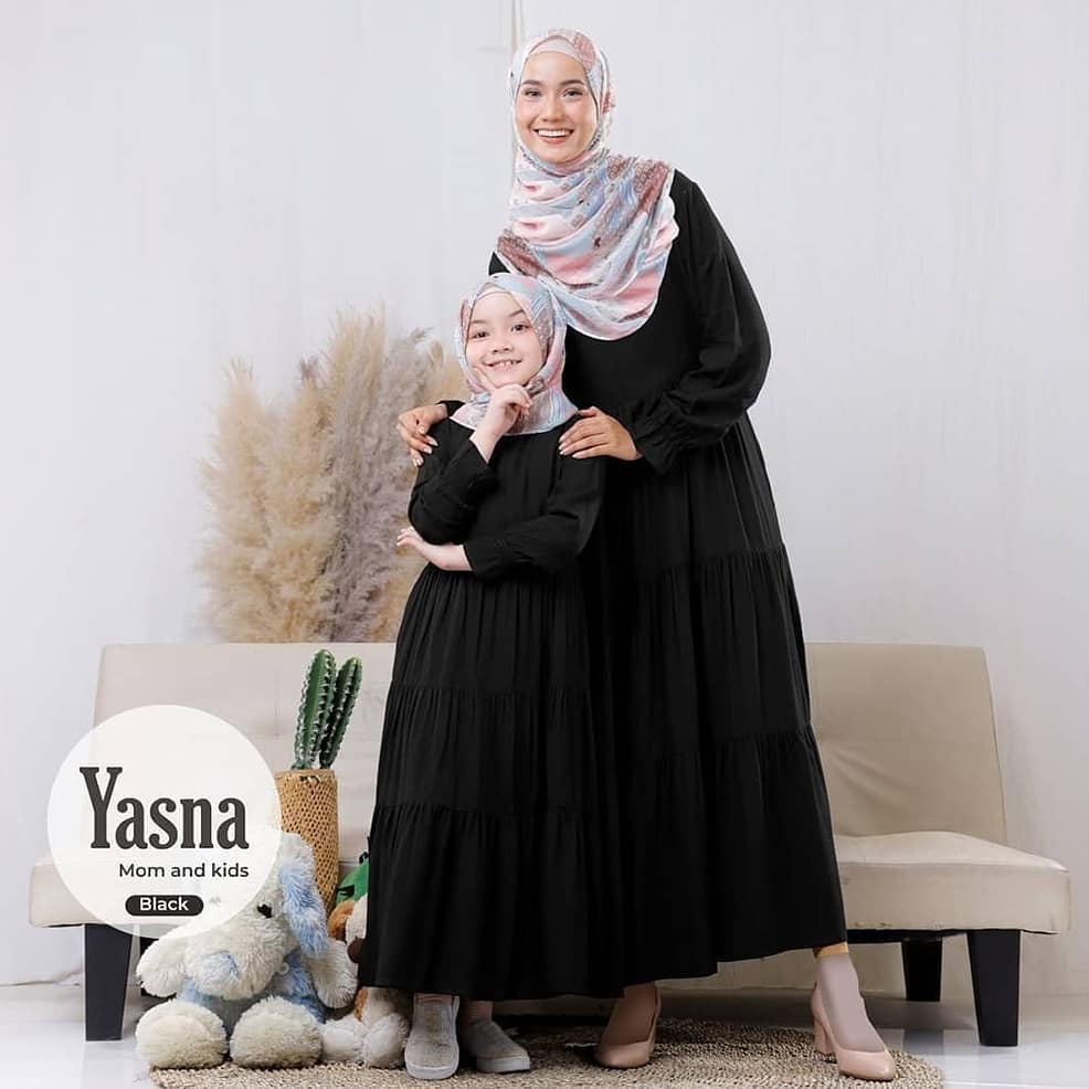 Baju Couple Ibu Dan Anak Perempuan Terbrau 2021 Yasna Kids & Mom Couple Ibu dan Anak  Couple Gamis S