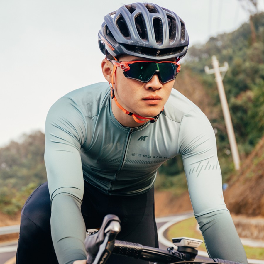 MySenlan Jersey LONG Man SAGE Grey Cycling JR Sepeda Gowes