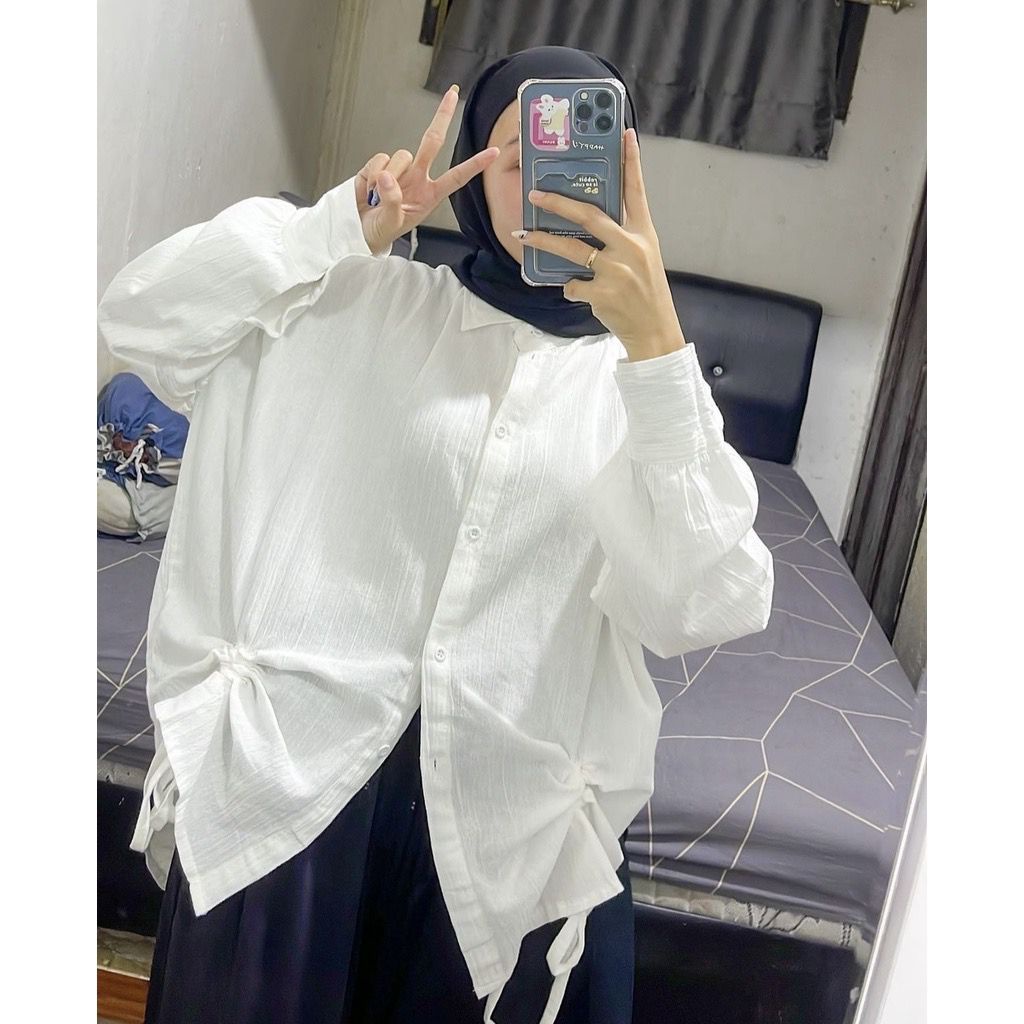 1KG MUAT 5PCS | NABILA BLOUSE COTTON KERUT DEPAN FULL KANCING HITS OOTD SELEBGRAM FASHION GROSIR