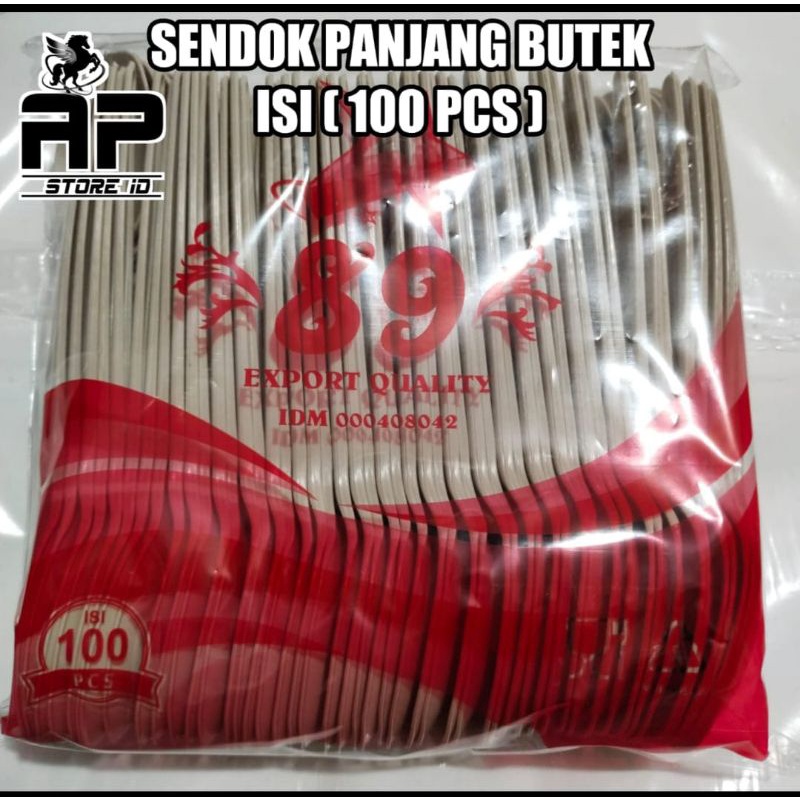 isi 100pcs sendok panjang butek / sendok makan plastik