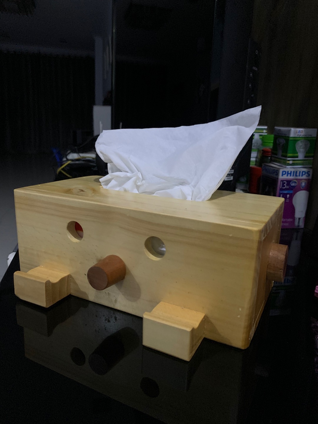 Kotak Tissue Kayu Pinokio - Tempat Tisu Kayu - Box Tissue Unik