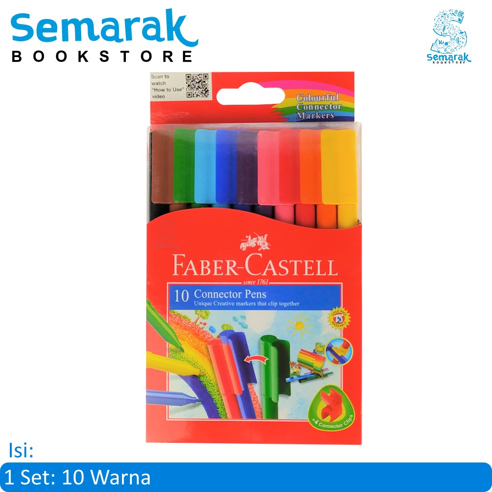 

Spidol Warna Kreatif Faber Castell Connector Pen - Set 10 Warna