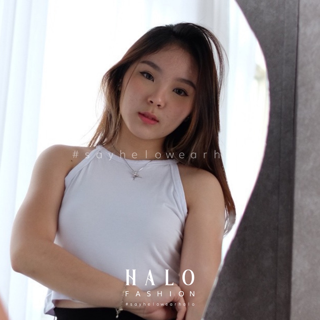 [HaloFashion] Jovita Sexy Crop Top Tank Top Halter Top Basic Top Korean Fashion