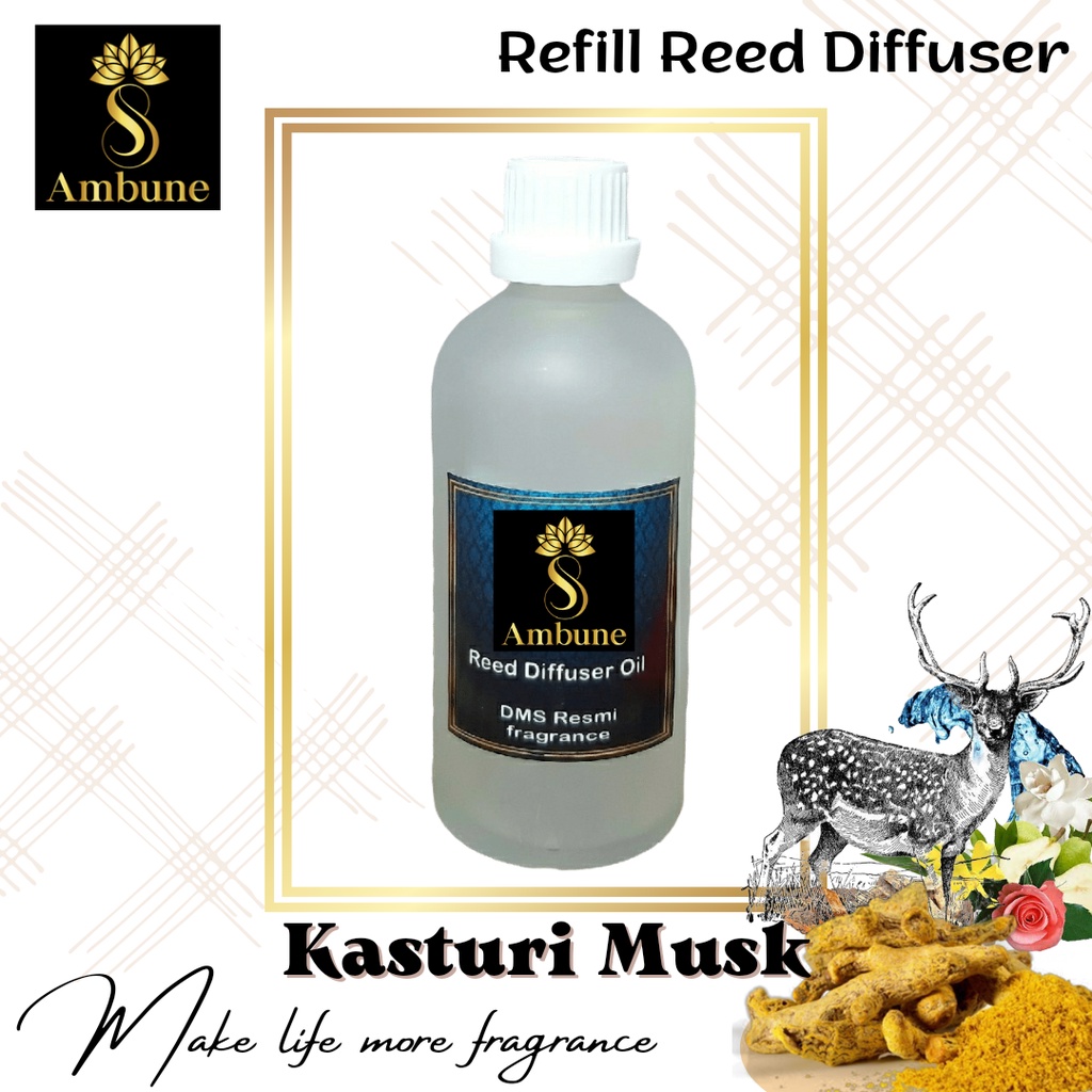 Kasturi Musk - reed diffuser 100 ml pengharum ruangan Ambune