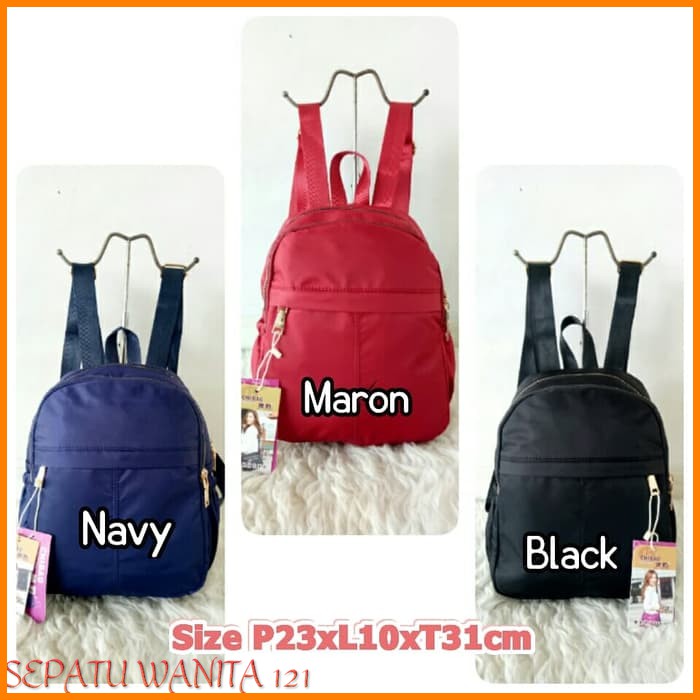 Premium Tas Ransel Cewek Pergi Kuliah Warna Cerah Light Soft Pink CHIBAO GoshTas M NEW PRODUCTS V1