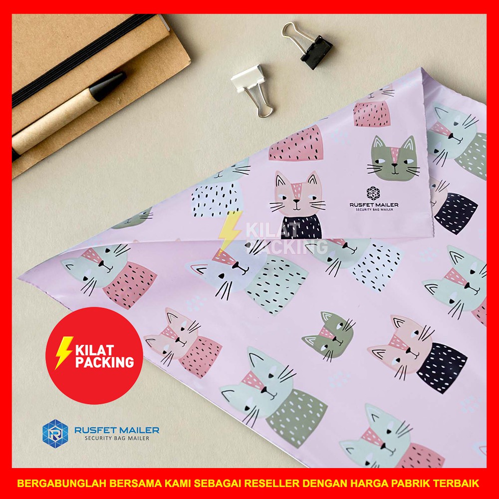 

POLYMAILER MOTIF CAT LUCU 14CM X 22CM / AMPLOP PLASTIK PACKING RUSFET PREMIUM TERMURAH - PACK