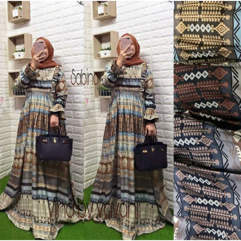 Ori Vina by Vavani Dress Sabina busui friendly baju gamis perempuan wanita muslimah kondangan pesta)