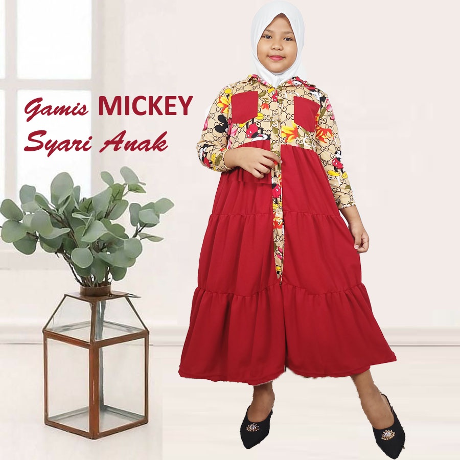 CARLINA GAMIS MICKEY SYARI LOLY ANAK 3-12tahun