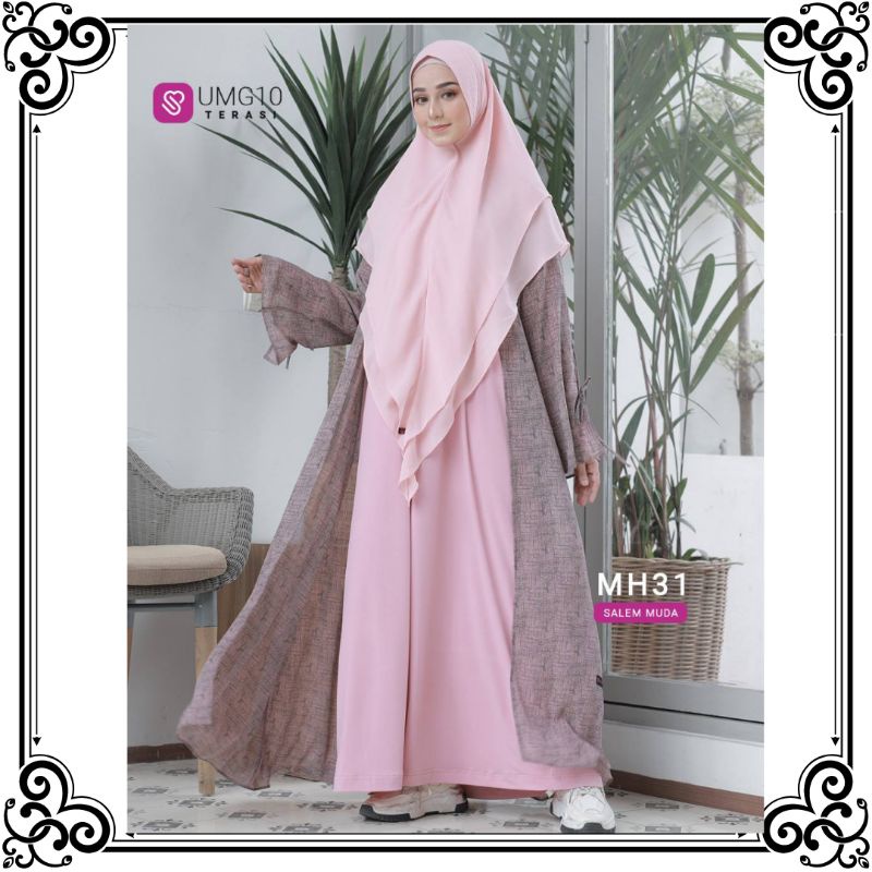 Baju Gamis Terbaru Ukhti Munira UMG10 Dress Pesta Busui Friendly Jumbo Bahan Sifon Lapis Jersey Prem