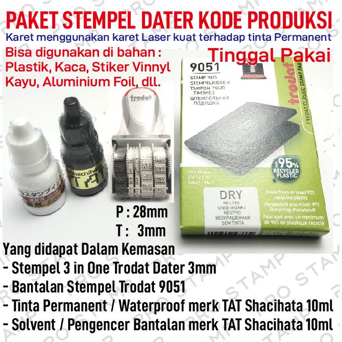 

Paket Stempel EXP 3 in 1 / Stempel Expired Trodat Dater 3mm [READY STOCK!!]