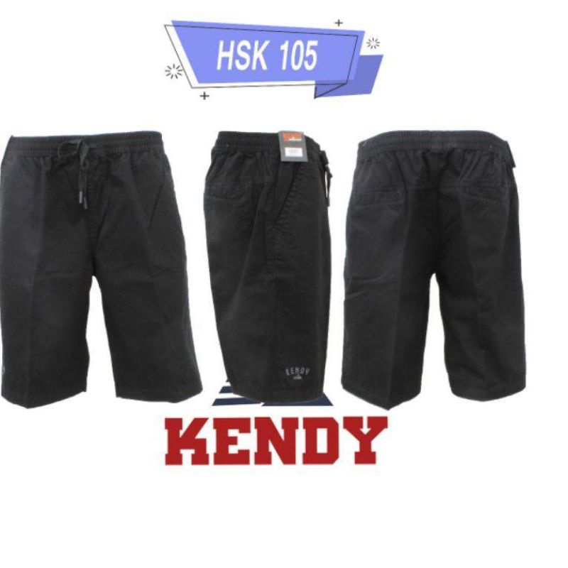 Celana pendek kendy pinggang karet original polos hitam