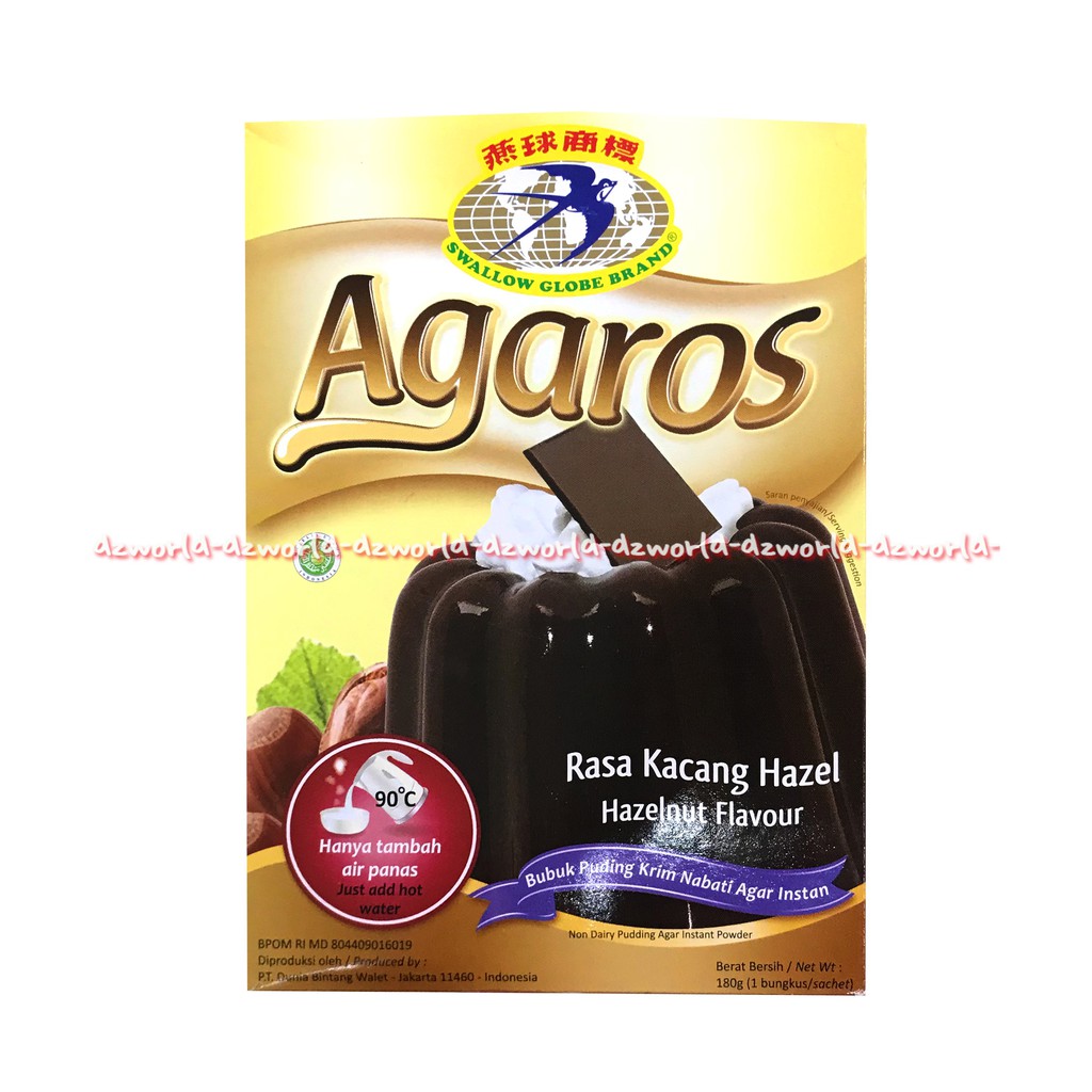 Agaros Swallow Globe Rasa Kacang Hazel 180gr Puding Instan