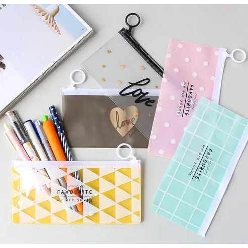 

Kotak Pensil Transparan Zip - Organizer Alat Minimalis