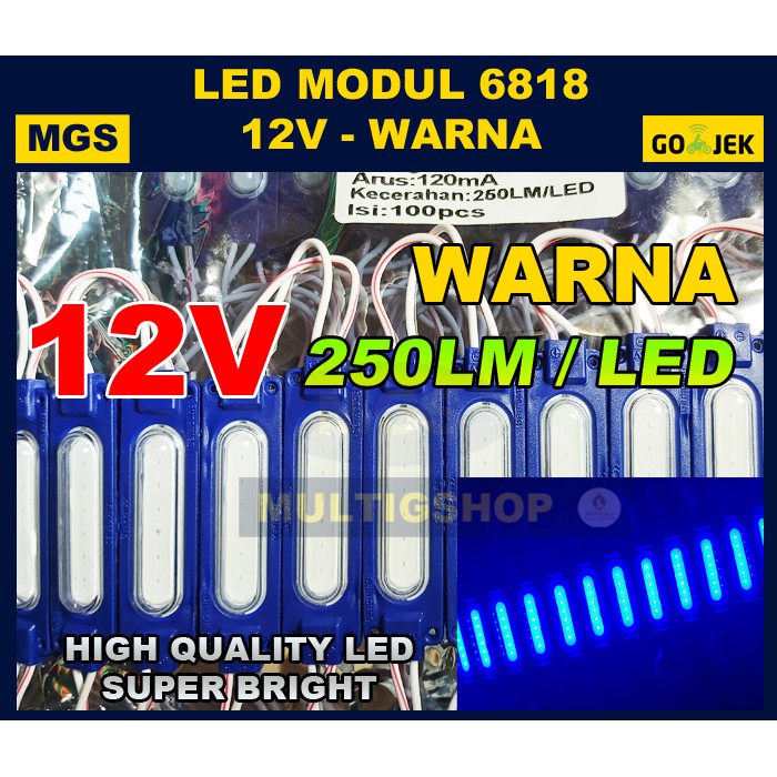 100Pcs LED Modul COB 6818 12v - Warna