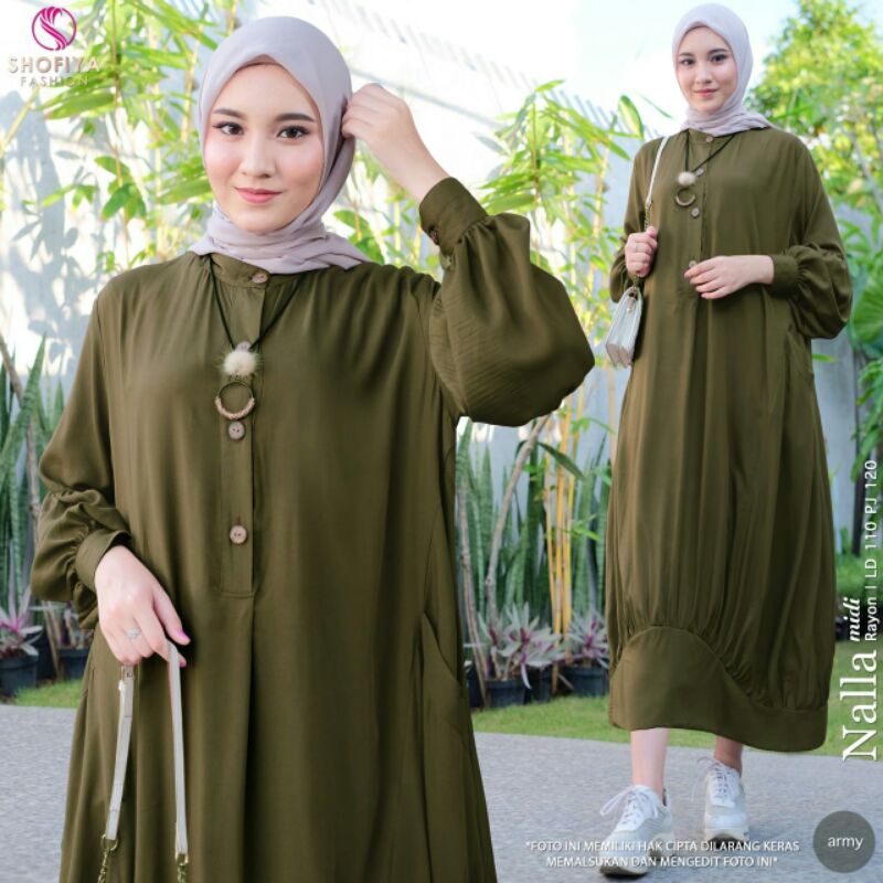 NALLA,AYANA  Midi Dress Ori by Shofiya