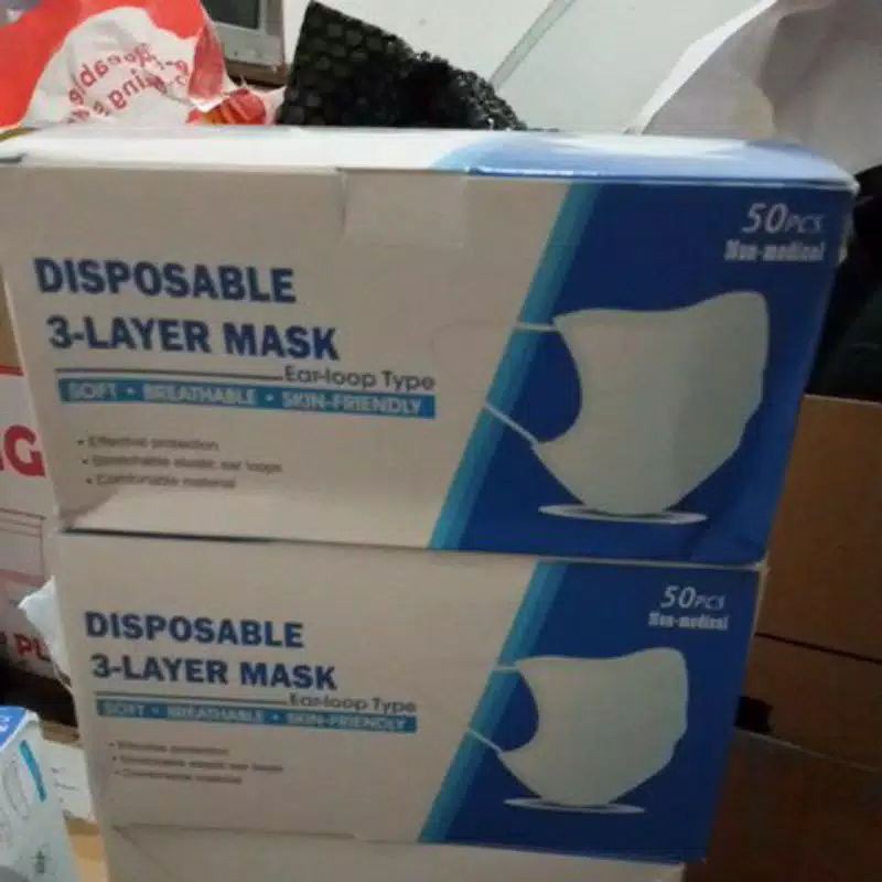 Masker Wajah Disposable 3 Layer Non Medis 1 DUS isi 50 Pcs