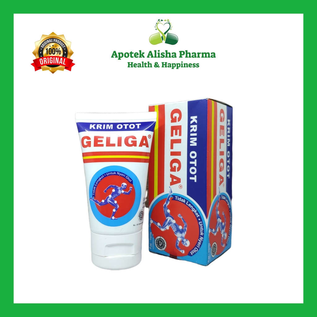 GELIGA KRIM OTOT Tube 30/60gr-Krim Otot Geliga/Keseleo/Sendi/Terkilir/Krem Otot Geliga Caplang