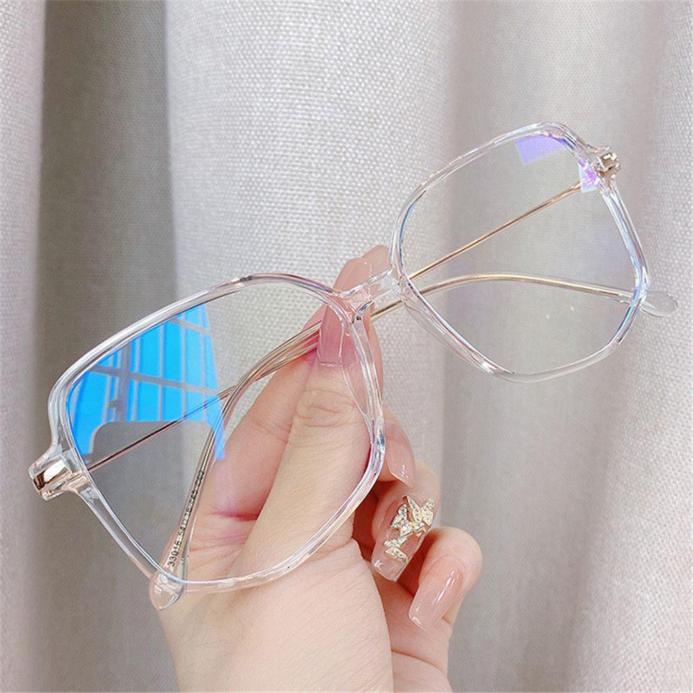 Populer Anti-Cahaya Biru Kacamata Komputer Oversized Polygon Vintage Ultra Light Frame