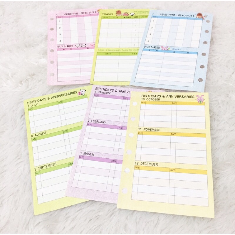 

Original Korea Diary Refill Ordner Agenda Isi Kertas File Art Paper Binder Refil Timetable