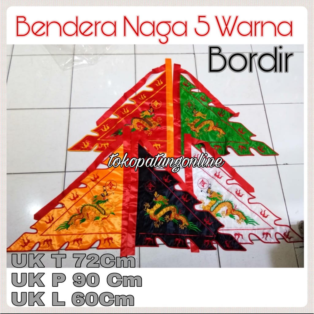 Bendera Naga 5 Warna Pancawarna Bordir Premium