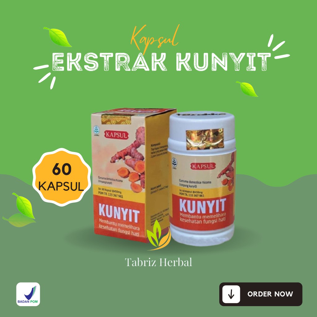Kapsul Sari Kunyit Bubuk Extrak Tazakka Herbal Asam Lambung Antioksida