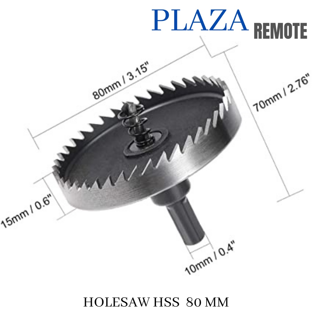 MATA BOR BESI HOLE SAW HSS TITANIUM DRILL BIT BESI METAL CARBIDE 80 MM