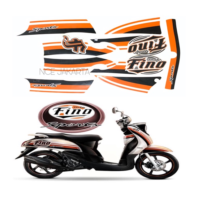 STIKER STRIPING FINO CARBU SPORT 2013 PUTIH ORANGE