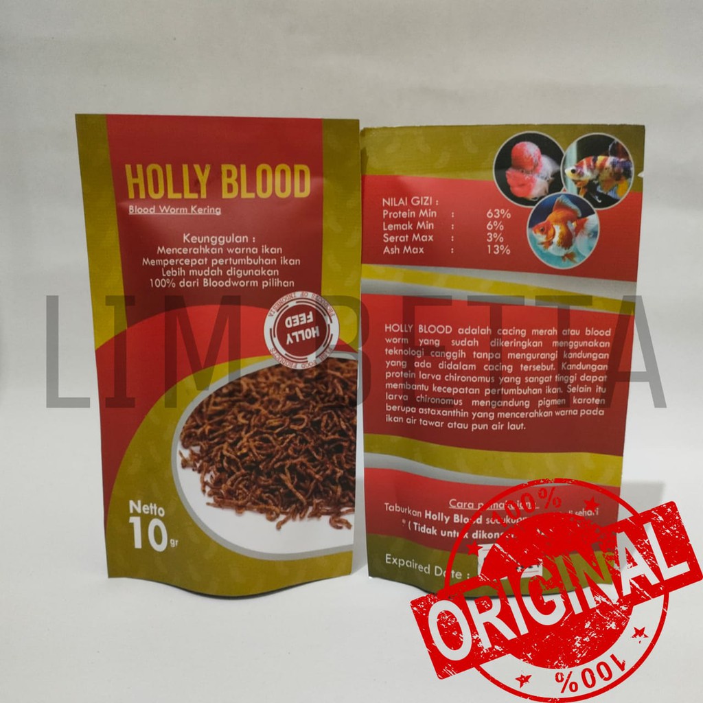 HOLLY BLOOD 10 GRAM / BLOODWORM KERING / CACING BEKU / BLOODWORM