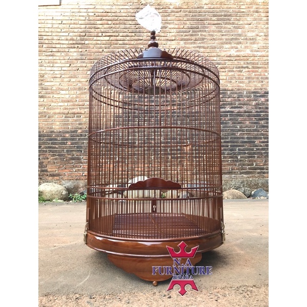 sangkar bulat murai batu kayu jati,kandang bulat murai batu, sangkar murai batu kayu jati
