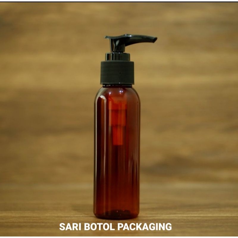 BOTOL PUMP 100 ML COKLAT AMBER