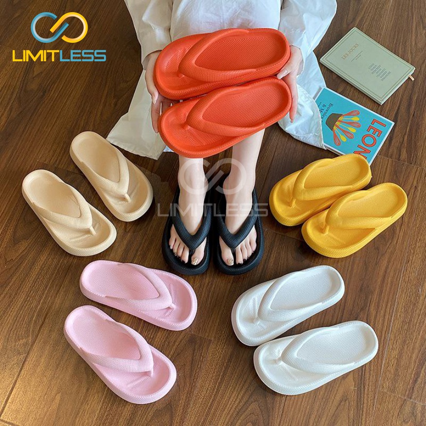 Sandal Jepit Wanita Tebal Tinggi 4cm Sendal Japit Perempuan Kekinian Ringan Empuk Terbaru Sandal Japit Cewek Jelly Terbaru