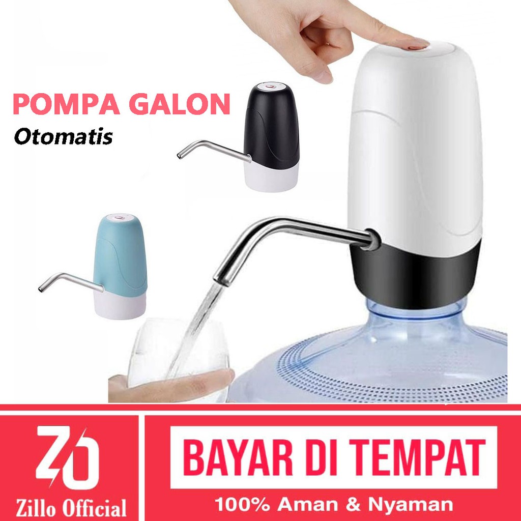 ZILLO Pompa Galon Air Minum Elektrik Pompa Galon Otomatis Pompa LED USB Rechargable Electric Dispenser Pum