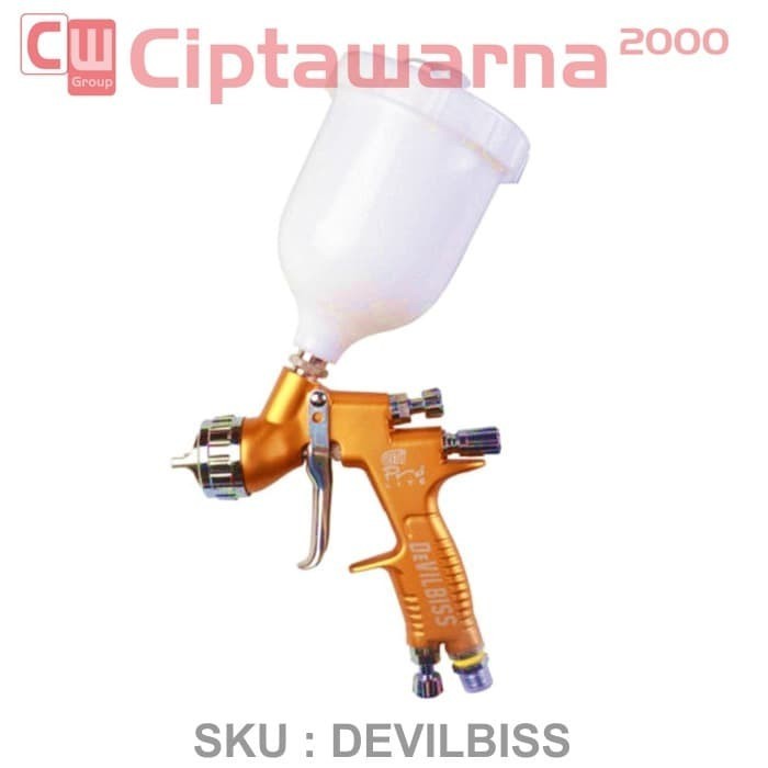 ORIGINAL DEVILBISS GTi Pro LITE TE20 1.3-1.4mm Gold Spray Gun + COLAD