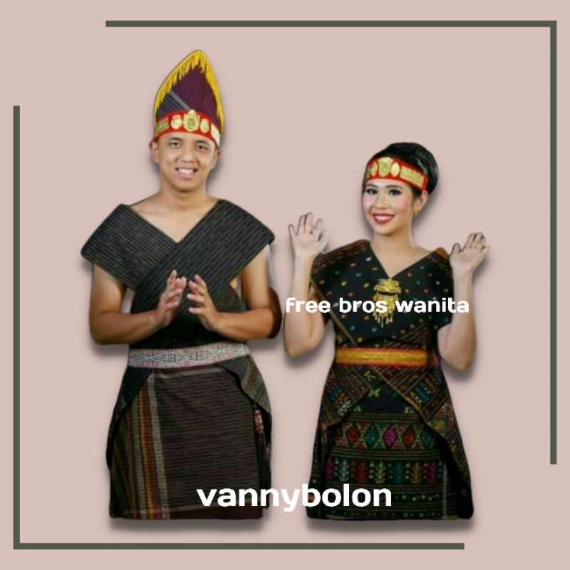 Pakaian Adat Batak Toba Ulos Batak Sadum Ragihotang Merah Hitam Maroon Baju Adat Batak